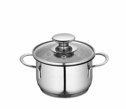 Мини тенджера с капак ф12*6,5 см, 650 мл, инокс