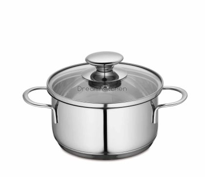 Мини тенджера с капак ф14*6,5 см, 1 л, инокс