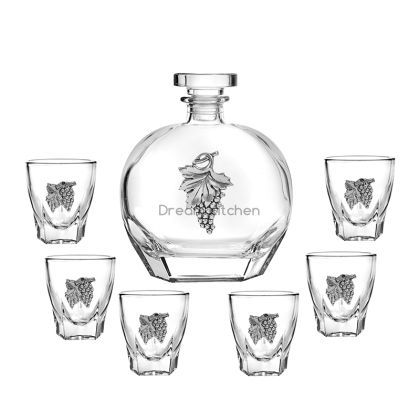 DG093 Сет бутилка + 6 чаши за ракия ГРОЗД