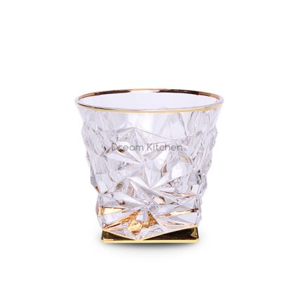 Чаша за уиски Bohemia 1845 Glacier Gold кант 350ml, 2 броя