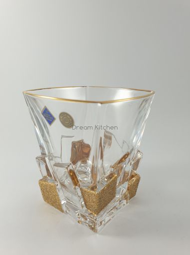 Чаши за уиски Bohemia Crack Gold Ice 310ml, 6 броя