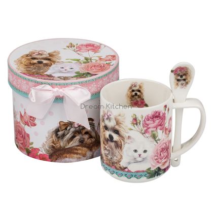 951561 Коте и куче MUG кафе + лъжичка