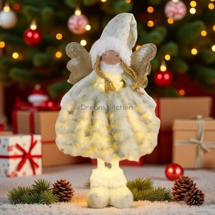 Коледна декорация - Светещ ангел златист 50 см.