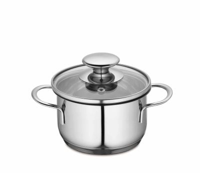 Мини тенджера с капак ф12*6,5 см, 650 мл, инокс