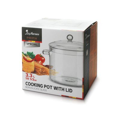 Стъклена тенджера Luigi Ferrero Prima Special FR-8030G 3.3L, с капак и дръжки