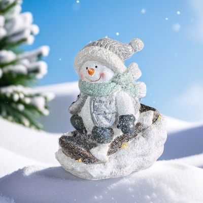 Коледна декорация с лед светлина - Снежко на шейна