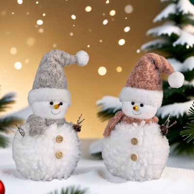 Коледна декорация - Снежен човек с шал голям