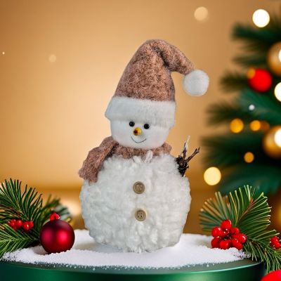 Коледна декорация - Снежен човек с шал голям