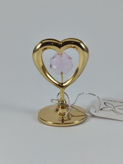 Фигура Сърце, фотохолдър - тип Сваровски, позлата