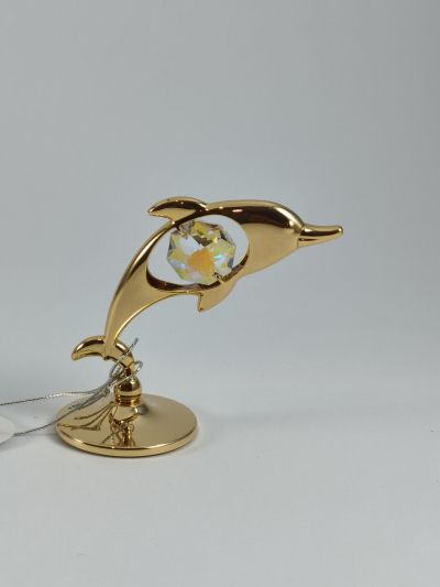 Фигура Делфин - тип Сваровски, позлата