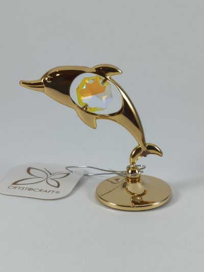 Фигура Делфин - тип Сваровски, позлата