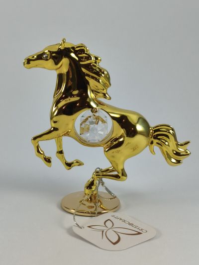Фигура Кон в галоп - тип Сваровски, позлата