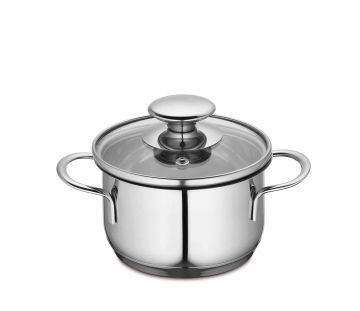 Мини тенджера с капак ф12*6,5 см, 650 мл, инокс