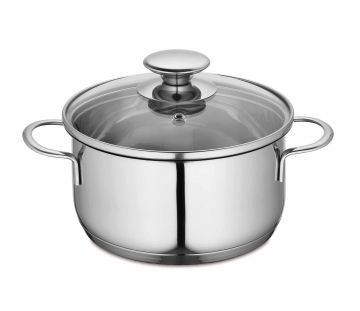 Мини тенджера с капак ф16*7,5 см, 1,250 л, инокс