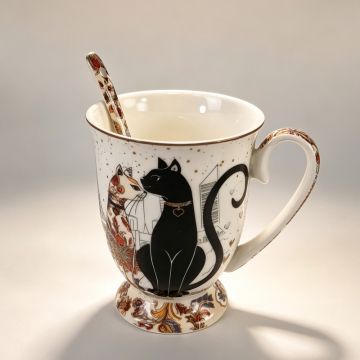 Чаша (280мл) с лъжичка - Котки