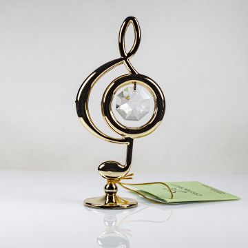 Фигура Ключ сол 8 см - тип Сваровски, позлата