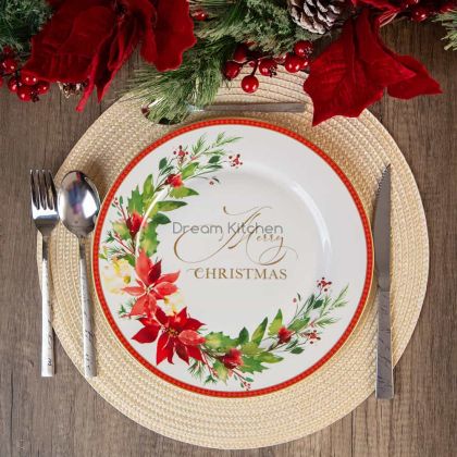 Коледна чиния за основно ястие – Коледна звезда 27 см.