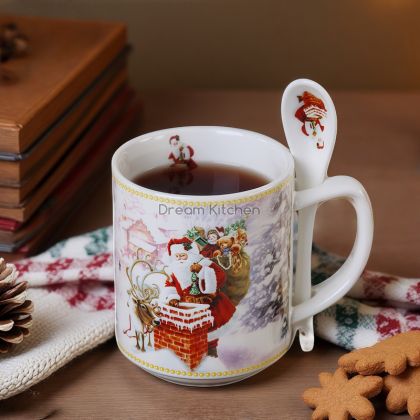 Коледна чаша с лъжичка - Дядо Коледа 270мл