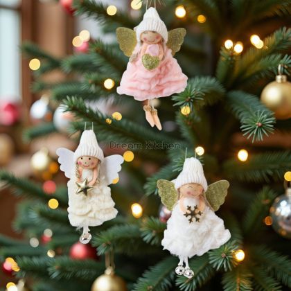 Коледна декорация - Фея със златни крила