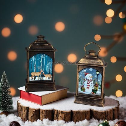 Коледен фенер с лед светлина - Лунна Коледа