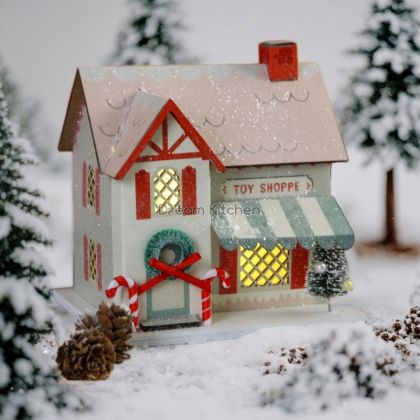 Коледна декорация от хартия - Къщичка
