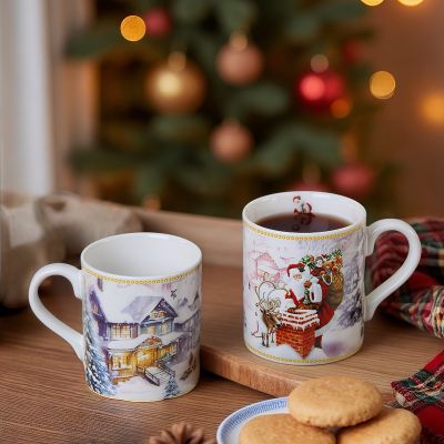 Комплект две коледни чаши - Дядо Коледа 240мл