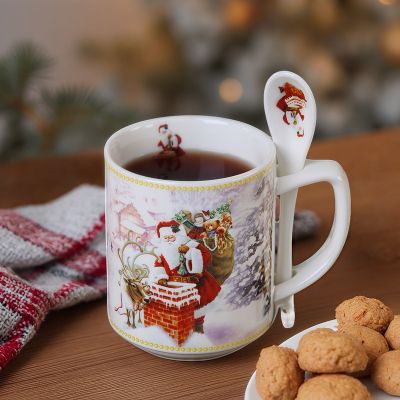 Коледна чаша с лъжичка - Дядо Коледа 270мл