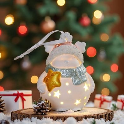 Коледна декорация с лед светлина - Снежко 