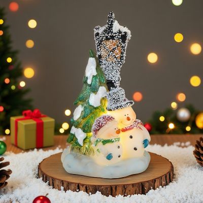 Светеща коледна декорация - Снежко с елха