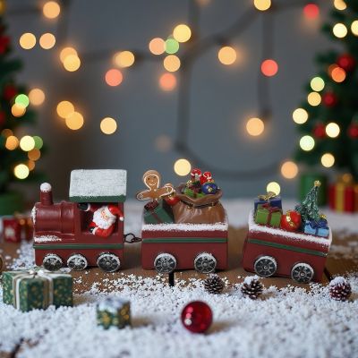 Коледна декорация - Влакче с подаръци 21 см