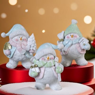 Коледна декорация - Снежко с коледно настроение 13 см.