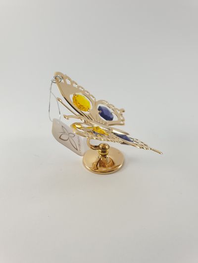 Фигура Пеперуда на стойка - тип Сваровски злато