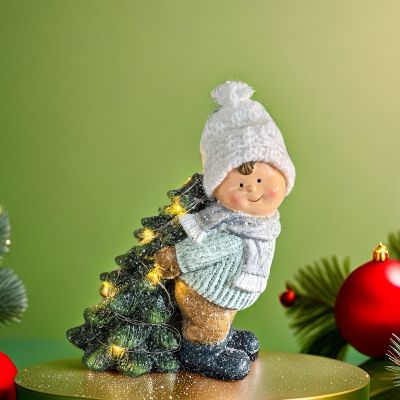 Коледна декорация - Дете с елха 10 см