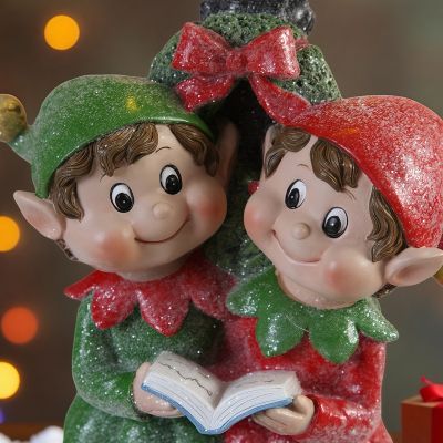 Коледна декорация - Четящи елфи 36 см.