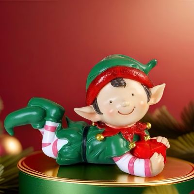 Коледна декорация - Елф с подарък