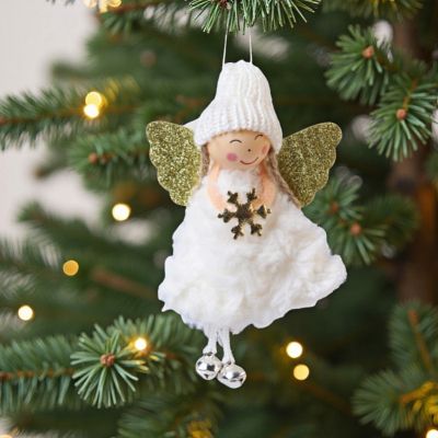 Коледна декорация - Фея със златни крила