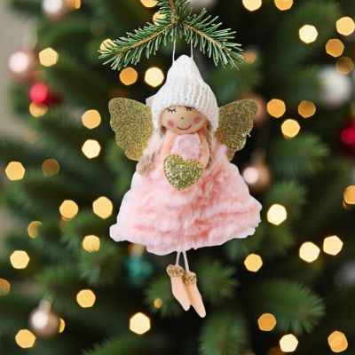 Коледна декорация - Фея със златни крила