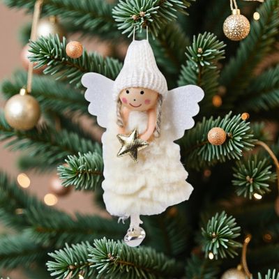 Коледна декорация - Фея със златни крила
