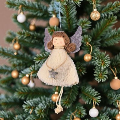 Коледна декорация - Ангел сребърни крила
