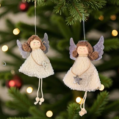 Коледна декорация - Ангел сребърни крила
