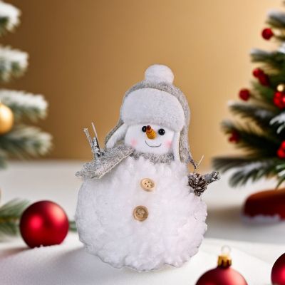 Коледна декорация - Снежен човек с шал малък