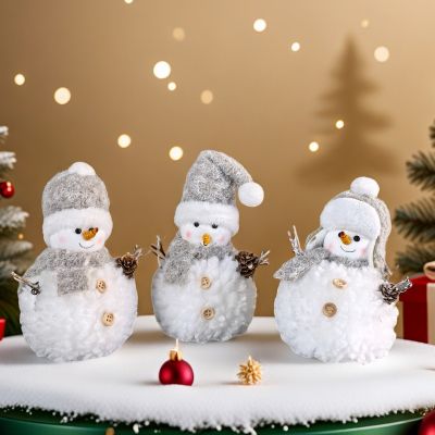 Коледна декорация - Снежен човек с шал малък