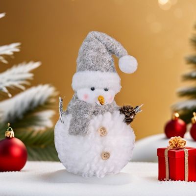 Коледна декорация - Снежен човек с шал малък