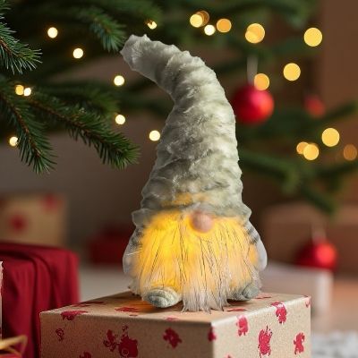 Коледна декорация - Светещ гном 33 см