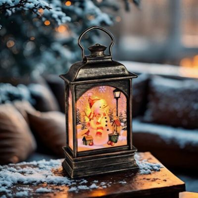 Коледен фенер с лед светлина - Лунна Коледа