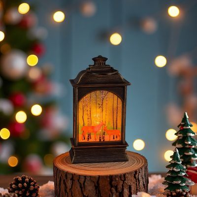 Коледен фенер с лед светлина - Лунна Коледа