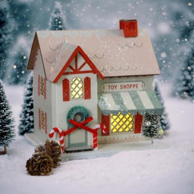 Коледна декорация от хартия - Къщичка