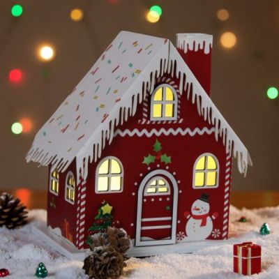 Коледна декорация от хартия - Червена къща