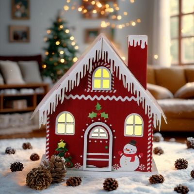Коледна декорация от хартия - Червена къща