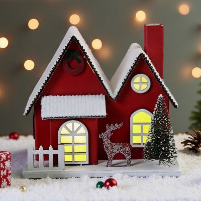 Коледна декорация от хартия - Червена къщичка
